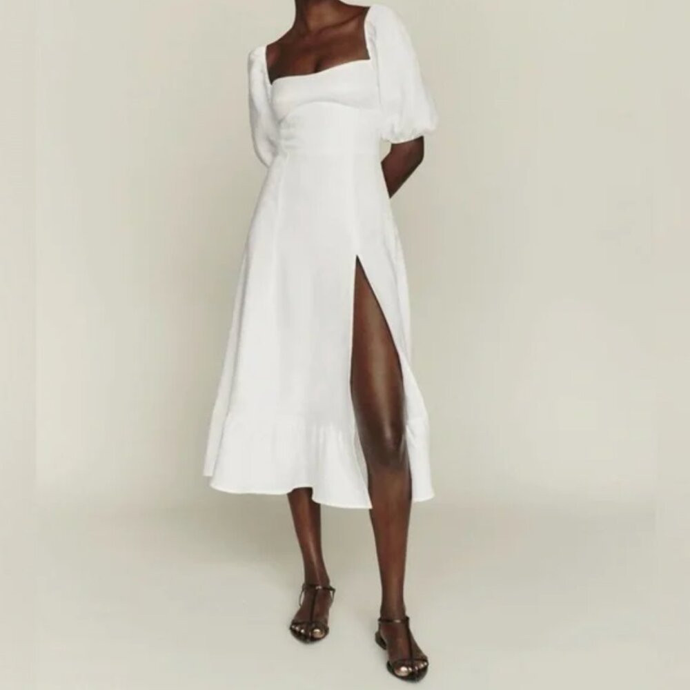 Reformation White Belgium Linen Dress- Size 4